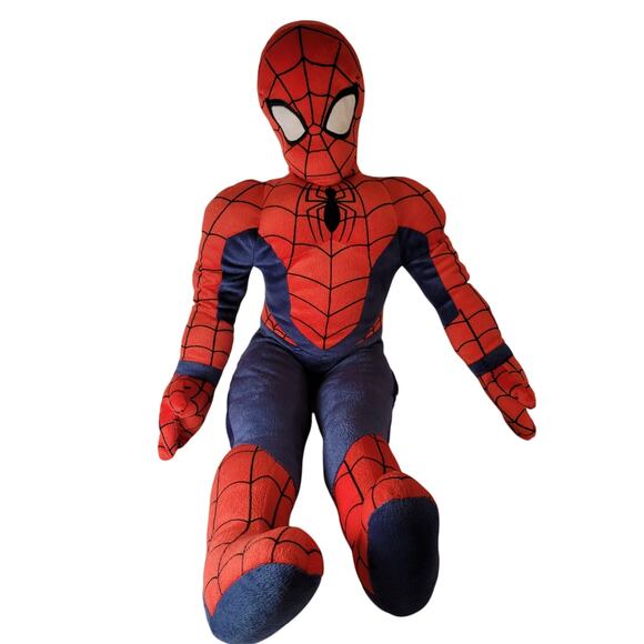 27" Spider-Man Plush Pillow Marvel Jay Franco Stuffed Superhero Toy Red Blue - Picture 1 of 16